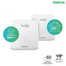Kit 2 Roteadores Wi-Fi Mesh Twibi Giga+ Intelbras